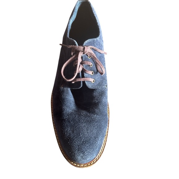 Cole Haan Grand OS Blue Suede Derby Men's Dress Shoes Size 12 Lace Up Plain Toe - Picture 6 of 9